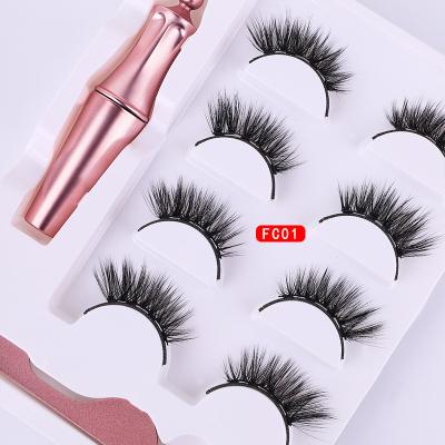 China New Soft Comfortable Natural Realistic Custom Bundles 3D Magnetic Silk Eyelashes With 5/6 Liner Magnetic Eyelashes Magnetic Eyeliner And Magnetic Eyelash for sale