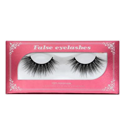 China Du Faux 3d Real Mink Fur False Eyelash Handicraft Cheap Wholesale Natural Soft Comfortable Realistic Mink Eyelashes False Eyelash 100% for sale