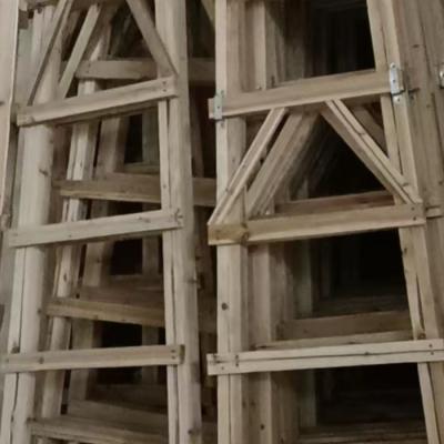 China Folding Ladders Customized Solid Wood Building Single Strong Ladders With Nature Wood Color Double Ladder Standing Ladders for sale