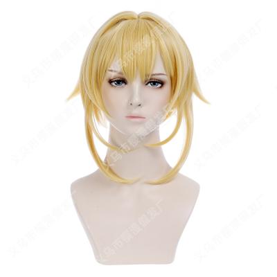 China Regular Wave Genshin Impact Wavy Blonde Jean Cosplay Wig Ponytail Hairs With Bangs for sale