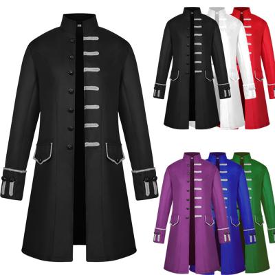 China 2021 Pure Steampunk Men's Fashion Anti-wrinkle Men's Cloak Retro Medieval Clothing Color Uniform for sale