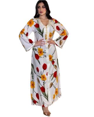 China Women Casual Loose Dress Vintage Dresses Long Sleeve Maxi Dress Oversize Printed Autumn Islamic Clothing D19 for sale