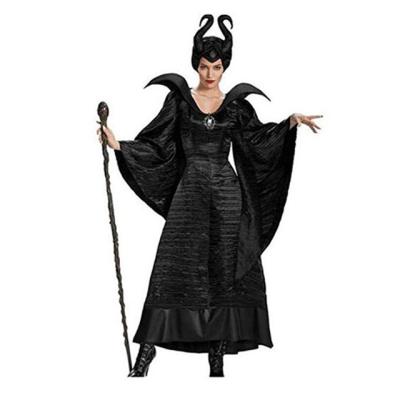 China ERANLEE Party Cosplay Costume Halloween Costume For Women Maleficent Black Baptism Costumes For Adults Party Cosplay Costume Dress for sale