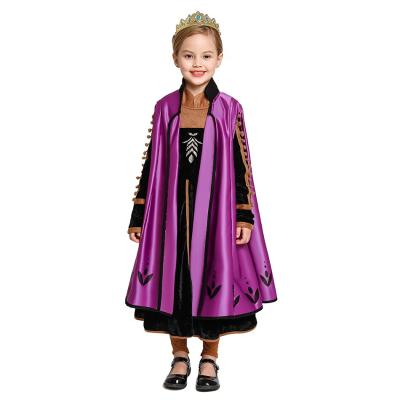 China Anna Dress Girls Freeze Princess Cosplay Party Cosplay Costume Kids Dresses For Party Carnival Birthday Gift Elegant Kids Clothing Vestido for sale