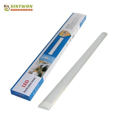 China Cheaper Price Aluminum+PC Tri-proof Batten LED Tube 2ft 18w 90lm/w Aluminum+PC IP44 Slim Light Fixture for sale