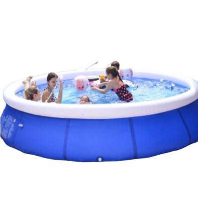 China Outdoor Pvc Garden Large Adult Kids PVC Over Ground Inflatable Circular Pool for sale