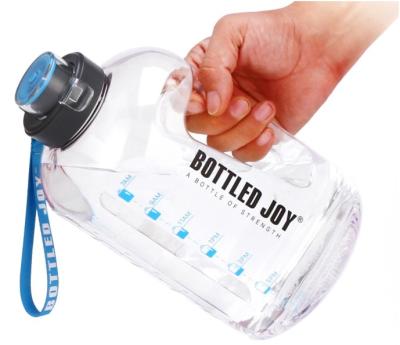 China BPA Free Large Stored 1Gallon Water Bottle Outdoor Drinking Hydration With Time Marker Motivational Reminder For Sports for sale