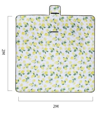 China New Design PE Cotton 190T Polyester Custom Logo Travel Outdoor Waterproof Moisture-Proof Picnic Blanket For BBQ for sale