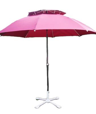 China Outdoor Restaurant Beach Garden Umbrella Holder Traditional Portable Patio Roof Double Large Custom Square Size for sale