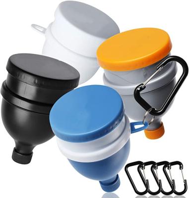 China Viable BPA Free Shaker Bottle Funnels Keychain For Supplements And Portable Protein Powder Container For Gym for sale