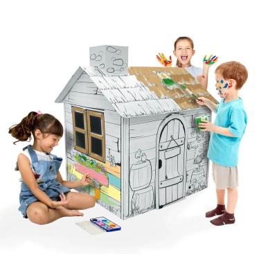 China DIY Cardboard Pasture Kid Coloring Playhouse for sale