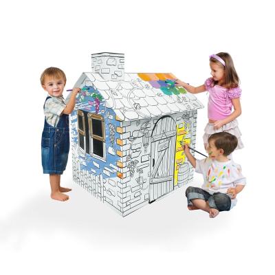 China DIY Cardboard Rattan Coloring Child Playhouse for sale