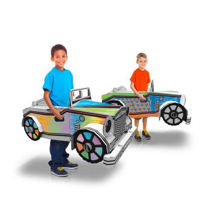 China Life Size Printed Coloring Cardboard Pretend Game Driving Car 51.1 x 9.5 x 34.3 (H) cm for sale