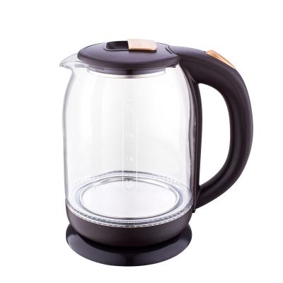 China Household 360 Degree Base Plastic Electric Water Kettle High Borosilicate Glass Rotating Kettle for sale