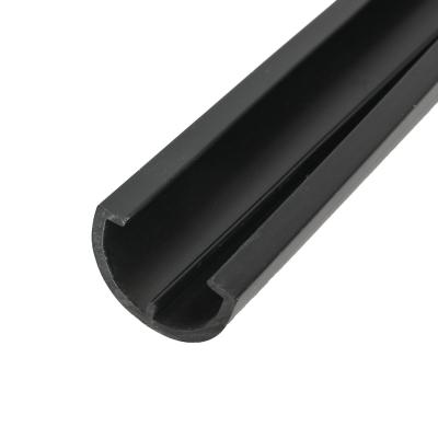 China Black Eco Rigid Plastic Extrusions Hotel Plastic Trim Strip for sale