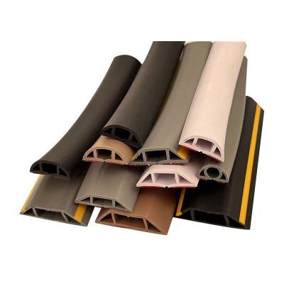 China Brown Architecture PE Profile Customization PVC Cable Trunking for sale