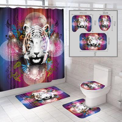 China Sustainable 3D Printed Custom Bathroom Sets With Shower Curtain And Covers And Acc for sale