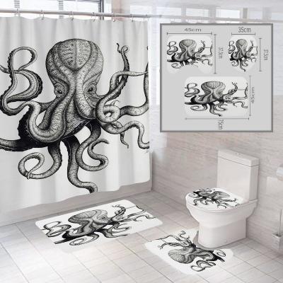 China Sustainable designer inspired shower curtains and bathroom mat sets custom to accept for sale