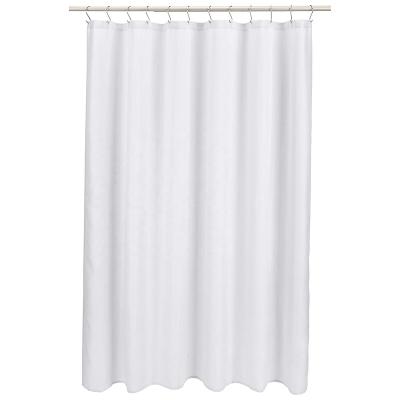 China Sustainable Factory Wholesale Single Color Polyester White Shower Curtain Fabric Shower Liners for sale