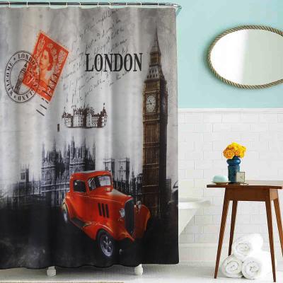 China Sustainable Wholesale Custom Waterproof Shower Curtain Bathroom Curtain for sale