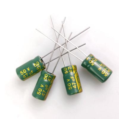 China Suitable for power supply hot sale gold lettering on green background high temperature resistant aluminum electrolytic capacitors for sale