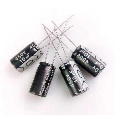 China Consumer Electronics Super Capacitor High Voltage Electrolytic Capacitors 10UF 450V Aluminum Electrolytic Capacitors for sale