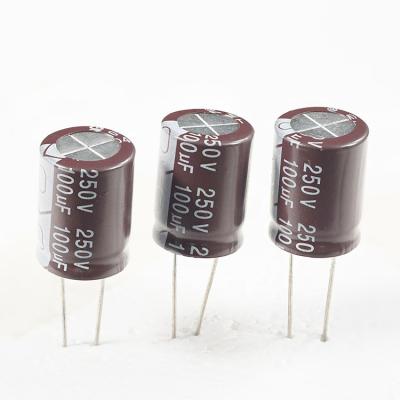 China Consumer Electronics New Design Super Capacitor 100UF/250V Aluminum Electrolytic Capacitor for sale