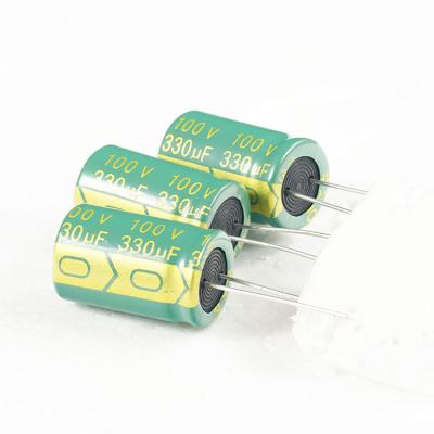 China Consumer electronics supplier wholesale price applicable to LED lighting 330UF/100V aluminum electrolytic capacitors for sale