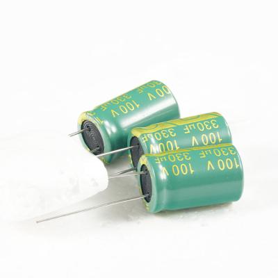 China High Quality Customizable Consumer Electronics Power Electronics 330UF 100V Intelligent Large Capacity Aluminum Electrolytic Capacitors for sale