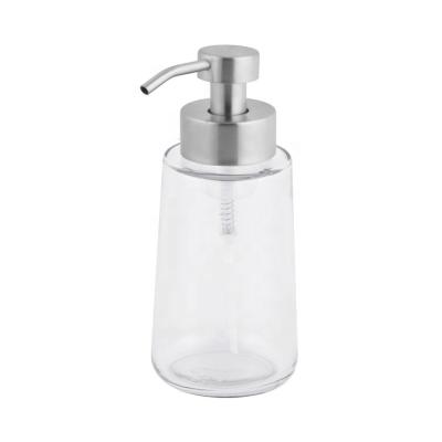 China Foam Soap Dispenser Customized Clear 500ml Hand Bath Sanitizer Empty Glass Soap Dispenser Liquid Bottle With Chinese Wholesale Metal Lotion Pump for sale