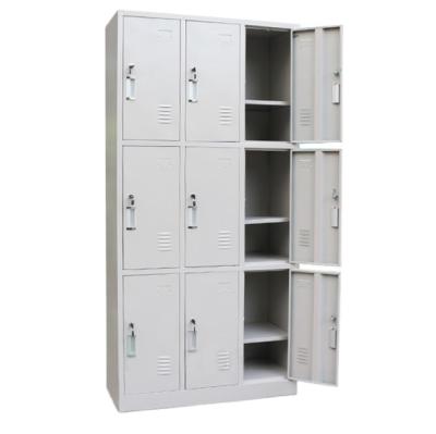 China Kerja Chest of Drawers Gym Loker Locker Office 9 Doors Cupboard Cabinet Lockers Steel Pool Steel Lockers for sale