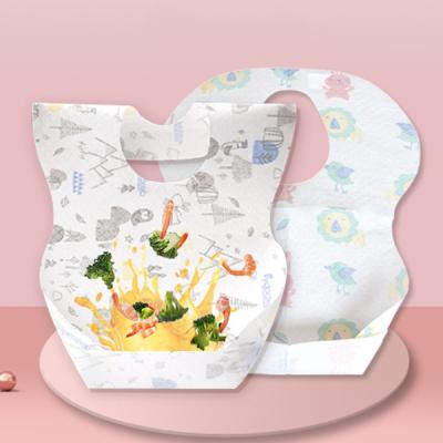 China Custom High Quality Cute Portable Printing Disposable Baby Bibs For Travel for sale