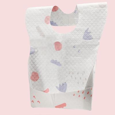 China Manufacturer Disposable Waterproof Hot Selling Nonwoven Portable Cute Disposable Bib For Babies for sale