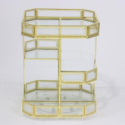 China Wholesale Glass Jewelry Storage Box Organizer Customized Makeup Cosmetic Organizer Box for sale