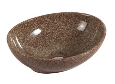 China Bathroom Sanitary Ware Ceramic Sink Colorful Art Basin/Wash Basin Brown/Grey Stone Color for sale