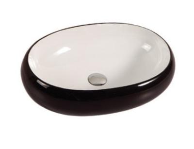 China Bathroom Sanitary Ware Ceramic Sinks Colorful Art Basin/Wash Basin Black/Red Dual-Color for sale