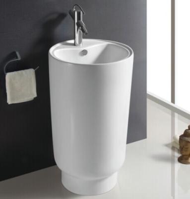 China Fixing to Wall with Back Bathroom Sanitary Ware Ceramic Standing Pedestal Sinks Wash Basin for sale