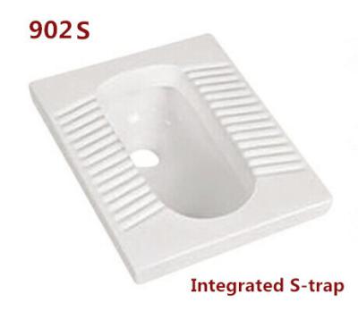 China Sanitary Ware foot-installation into the earth Bathroom Ceramic S-trap Squatting Pan W.C. for sale