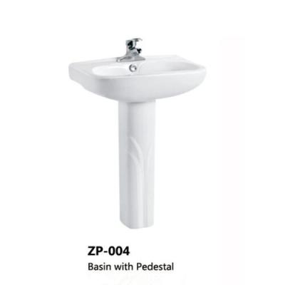 China Fixing to Wall with Back Bathroom Sinks Sanitary Ware Ceramic Basin with Pedestal for sale