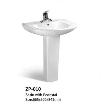 China Fixing to Wall with Back Bathroom Sinks Sanitary Ware White Color Ceramic Pedestal Sinks for sale