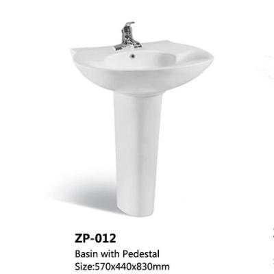 China Bathroom Sinks Sanitary Ware Wash Basin White Color Ivory Color Ceramic Pedestal Basins for sale