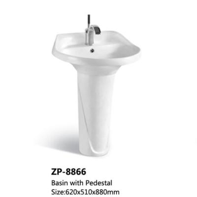 China Hot Sale New Design Bathroom Wash Basin White Color Ceramic Standing Pedestal Sinks for sale