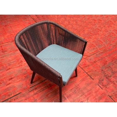 China Waterproof Hot Sales Furniture Rope Chair Outdoor Aluminum Sofa Garden Chair Hotel Sofa Chair for sale