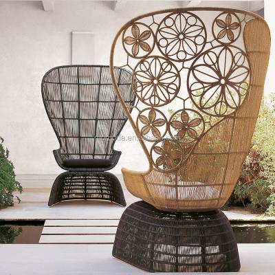 China Waterproof luxury high back outdoor window exposure chair ANTI-UV high back decoration chair sofa garden chair for sale