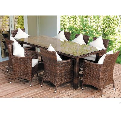 China Outdoor Rattan Wicker Rope Restaurant Dining Table And Chairs Garden Furniture Rattan Wicker Dining Set for sale