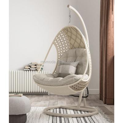 China Modern Design Weather Resistant Garden Furniture Egg Shaped Hand Swing Chair Outdoor Indoor Standing Swing Chair for sale