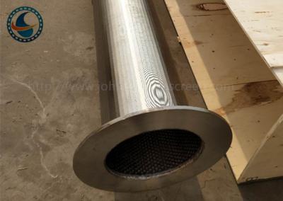 China SS 304 Slotted Flange Wire Mesh Tube Full Welding Johnson Vee Wire Screen for sale