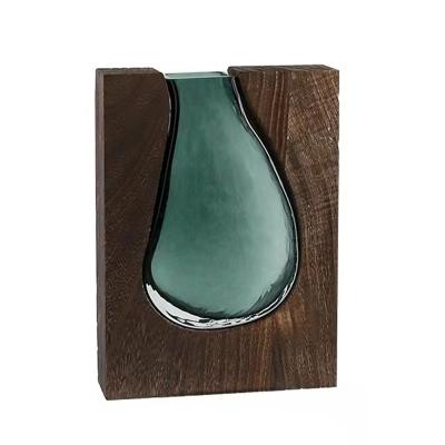 China Europe fused wooden glass vases for sale