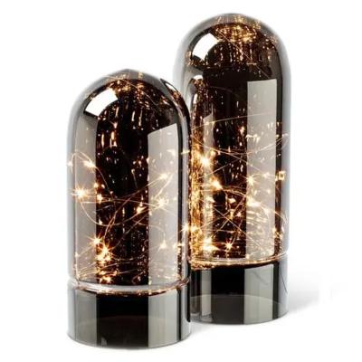 China Home Decoration LED Fairy Lights Glass Dome With Metal Base for sale