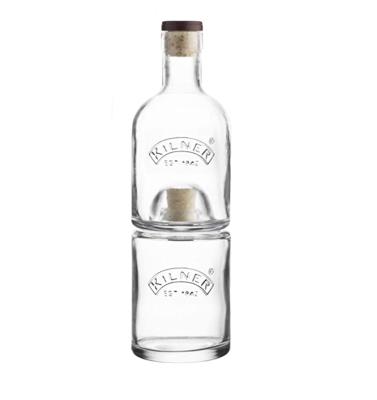 China Two-Bottle Corks Whiskey Glass Drinkable Airtight Storage Bottles for sale